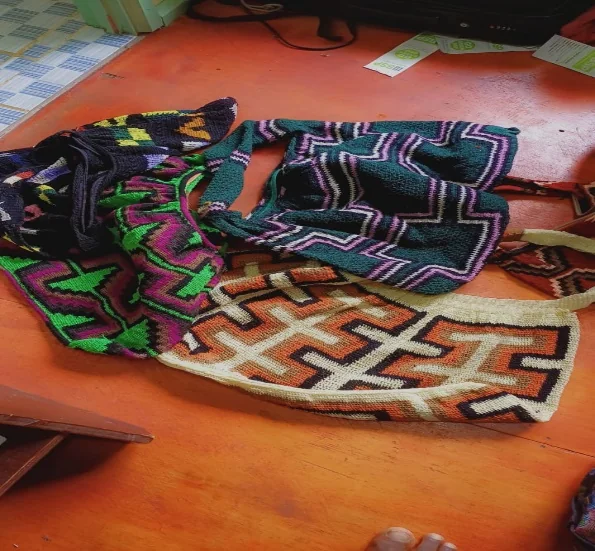Locally woven bilums and baskets